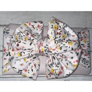 Baby Messy Wrap Bow Headband 15” Floral Stretchy Knit